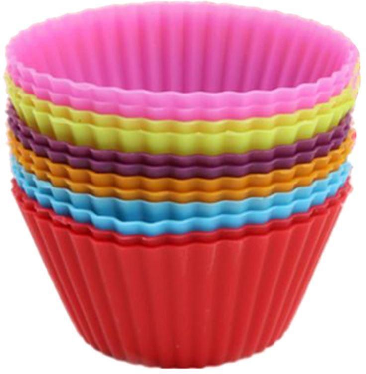 12Pcs/Pack 7Cm Silicone Soft Round Cake Muffin Chocolate Cupcake Liner Baking Cup Mold