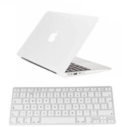 Matte Crystal Hard Shell Case with Keyboard Cover skin for Macbook Pro 13 inches EU layout - WHITE