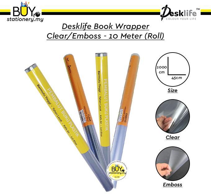 Desklife Book Wrapper Clear/Emboss Part B - 10 Meter (Roll)