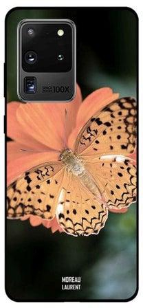 Skin Case Cover -for Samsung Galaxy S20 Ultra Light Brown Butterfly Light Brown Butterfly