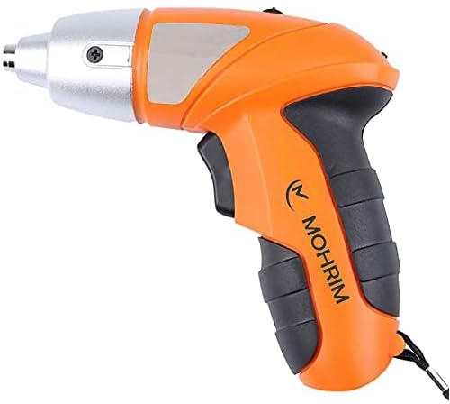 The Mohrim Electric Screwdriver Cordless Screwdriver Rechargeable with Light,3.6V 1300mAh Li-ion Dual LED, Palm-Sized, 10 Pcs Various Bits, Power Indicator, USB Charging with Cable