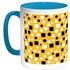 Squares And Circles Printed Coffee Mug Turquoise/White