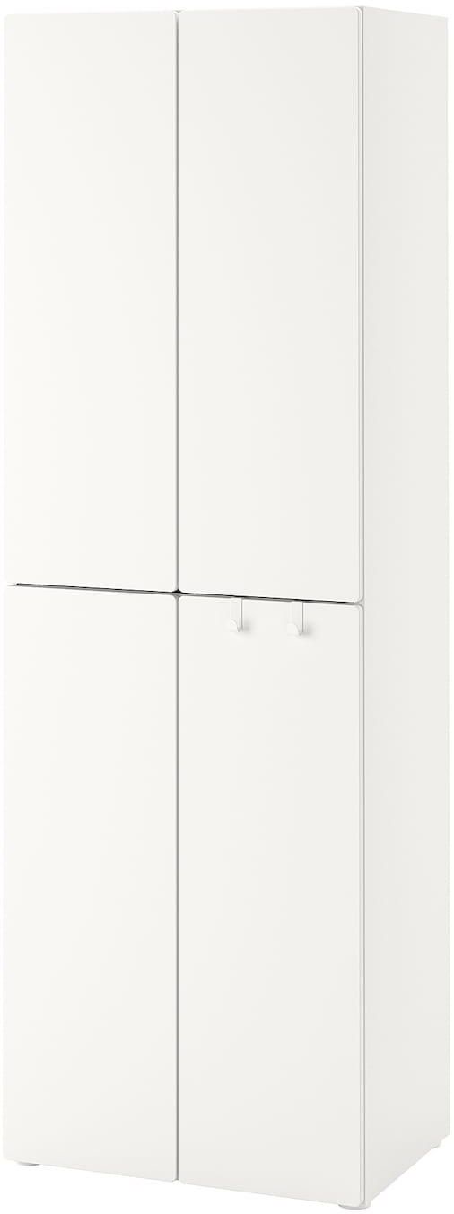 SMÅSTAD Wardrobe - white white/with 2 clothes rails 60x42x181 cm