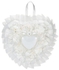 Satin Organza Heart Ring Bearer Pillow White