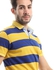 Andora Striped Turn Down Collar Polo Shirt – Blue & Mustard