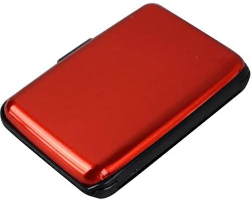 محفظة من الالومنيوم لبطاقات الهوية الشخصية والائتمان - احمر - QB78-409882492، ضمان لمدة عام واحد