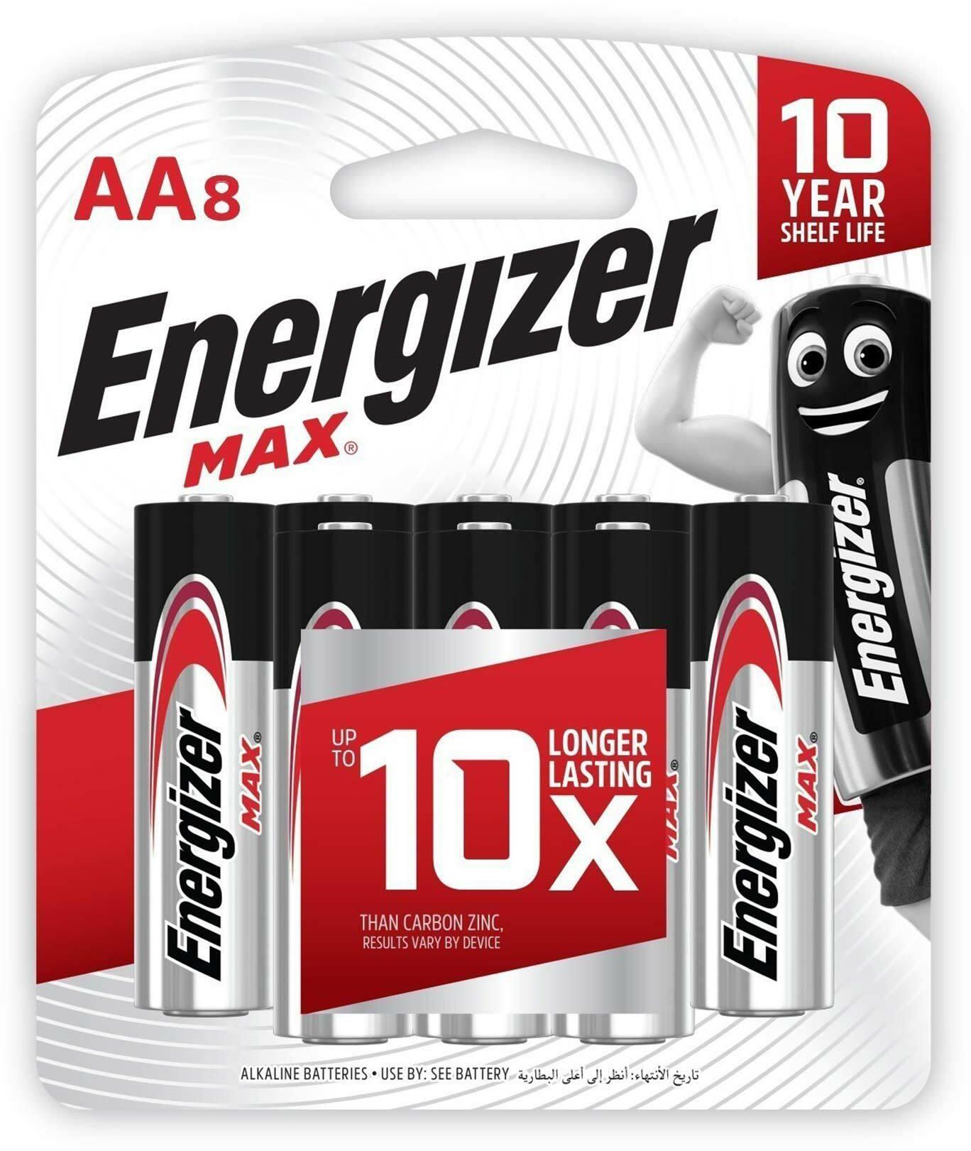 Energizer max alkaline battery AA &times; 8 pieces