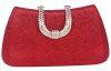 Fawziya Initials Glitter Purses for Women Hard Case Evening Clutch Bag - Red