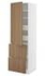 METOD / MAXIMERA خزانة عالية+أرفف/4أدراج/باب/2, أبيض/Voxtorp شكل خشب الجوز, ‎60x60x200 سم‏ - IKEA