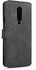 DG.MING Retro Oil Side Horizontal Flip Case For OnePlus 7 Pro, With Holder & Card Slots & Wallet (Black)