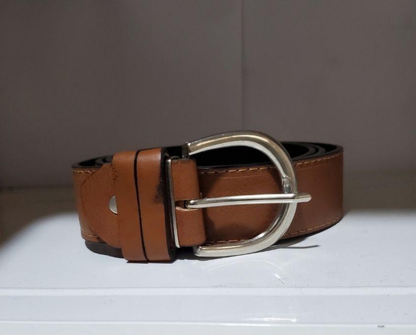 Men Leather Belt-Brown