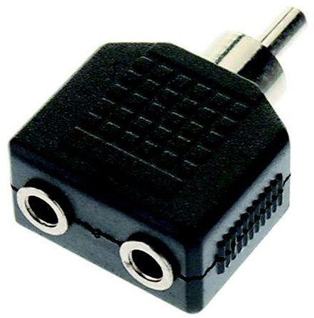 2x3.5mm Mono Plug/Female To RCA Jack/Male Adapter