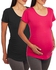 Walmart Oh! Mamma Maternity Short Sleeve Tee With Flattering Side Ruching, 2-Pack