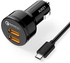 AUKEY Car Charger with Dual Quick Charge 3.0 Ports and Micro-USB Cable