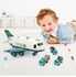 3-Piece Airplane With Three Sanitation Storage Die Cast Vehicle's, Traffic Sign's With Light And Sound Feature