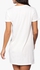 White Cuffed Sleeve T-Shirt Dress