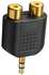 Universal New 1/8" 3.5mm Jack To 2 RCA Adaptor Y Splitter Stereo Male 2x Female Gold Mini