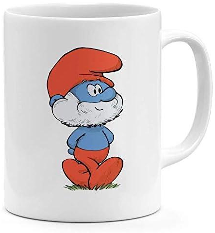 Papa Smurfs 11oz Coffee Mug Cute Smurf Character 11oz Ceramic Novelty Mug