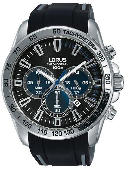 Hand Watch for Men by Lorus , Analog , Chronograph , Rubber , Black , RT329FX9