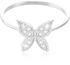 Vera Perla Women's 18K White Gold 0.06 Cts. Diamond Butterfly Ring, Size 6.5 US