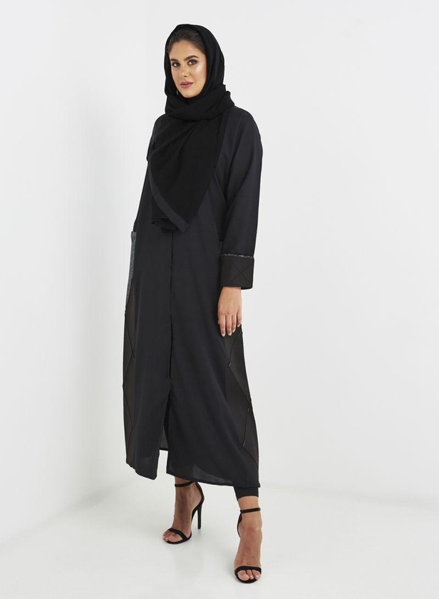 Rahaf Elegant Abaya For Women Grey/Black