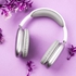 Wireless Bluetooth Headphones Max-Clear Sound & Microphone-TF Card Supported-(White-Silver)