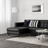 LANDSKRONA 5-seat sofa - with chaise longues/Grann/Bomstad black/wood