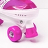 Power Superb Adjustable Roller Skate Shoes 2-Rows 4-Wheels, Pink/White