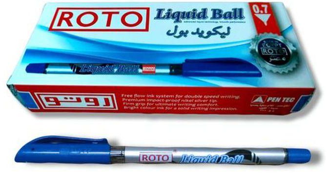 Roto قلم جاف ازرق ليكويد علبة 12قلم