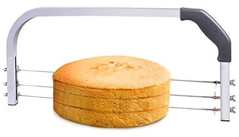 بونفي اداة تقطيع الكيك الاحترافية القابلة للتعديل بـ3 شفرات من الستانلس ستيل مع مكشطتين بلاستيكيتين لادوات الخبز، عرض 18 انش، رمادي
