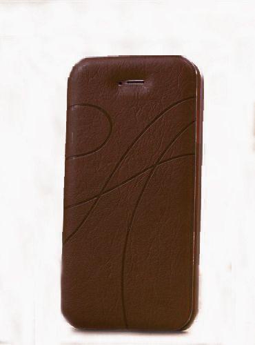 غلاف حماية جلدي بني للآيفون 5 أس ‫(iPhone 5S) موديل الغلاف MA025