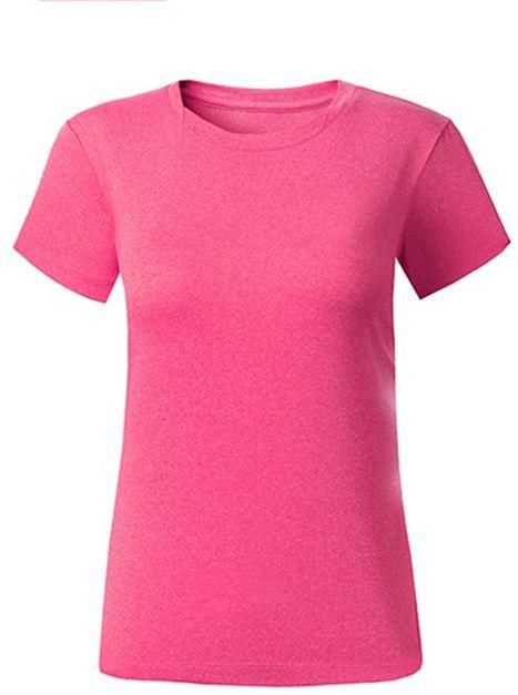 Generic Women Sport Outdoor Running Slim Quick Dry T-Shirt Short Sleeve Crew Neck Tee Rose Red (Intl)