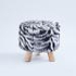 Animal Printed Faux Fur Footstool - 30x30x28 cms