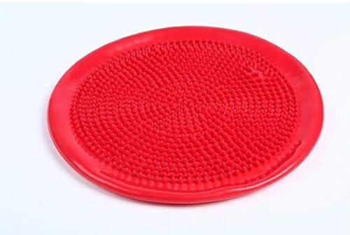 Inflatable Yoga Mat Fitness Exercises Pad Massage Balance Cushion Disc with pump Red_ with one years guarantee of satisfaction and quality