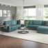 KIVIK Corner sofa, 6-seat w chaise longue - Kelinge grey-turquoise