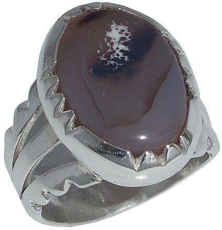 Natural yemen aqiq gemstone ring