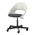 LOBERGET / MALSKÄR Swivel chair + pad - white black/dark grey