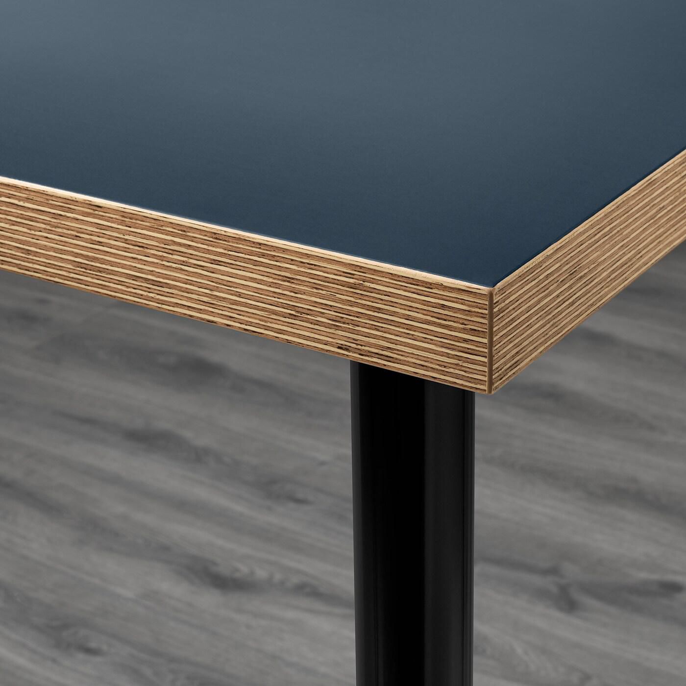 LINNMON / ADILS Table, blue, black, 120x60 cm