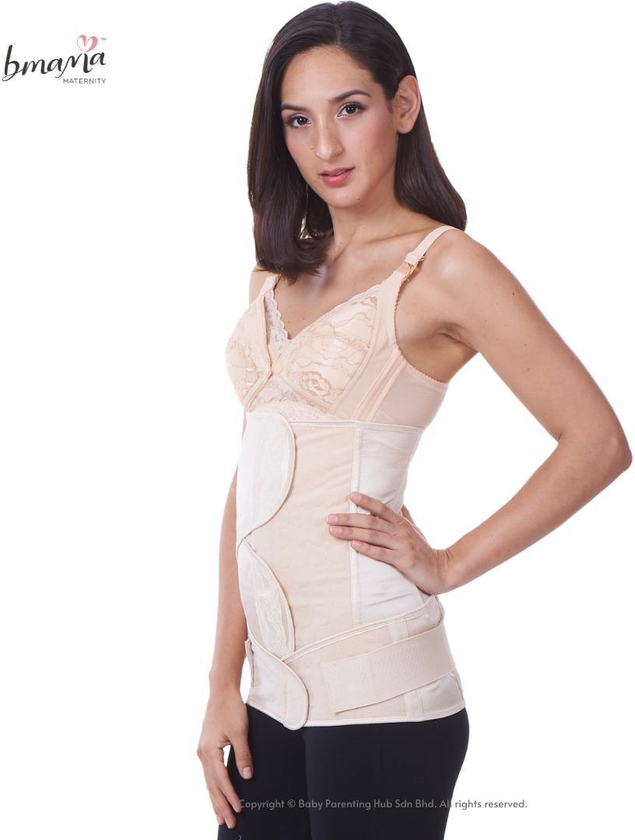 Bmama Maternity Belly Binding 2in1 Set Golden Girdle Beige - 5 Sizes