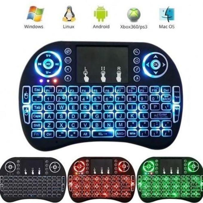 Mini 2.4G Mini Wireless Keyboard With Backlit Multi-touch Touchpad For Andriod TV Box - Black