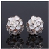 Eissely New Black Fashion Flower Peony Women Girls Crystal Stud Earrings Gift WH
