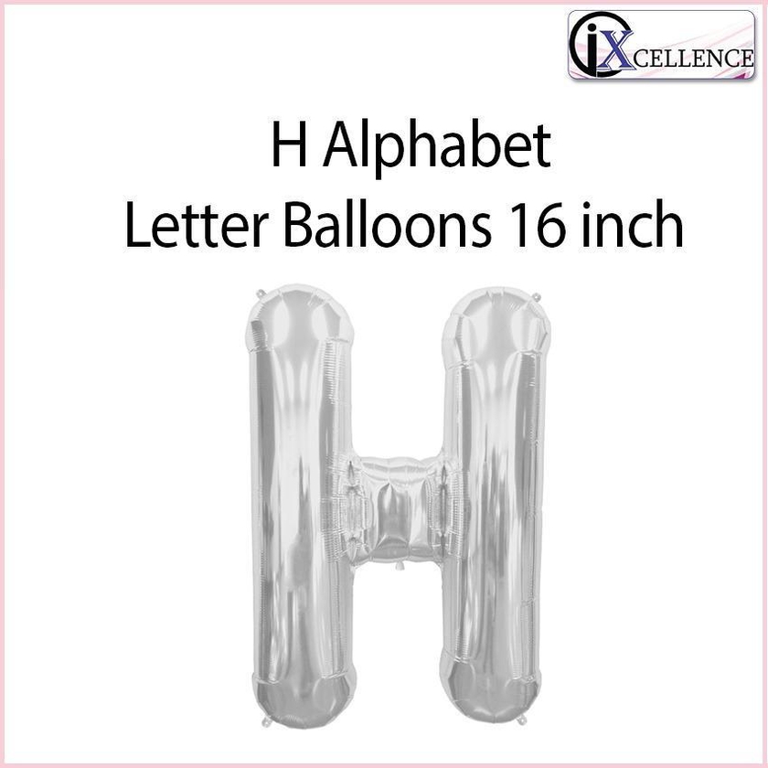 [IX] Alphabet H Letter Balloon 16 inch toys for girls (Silver)