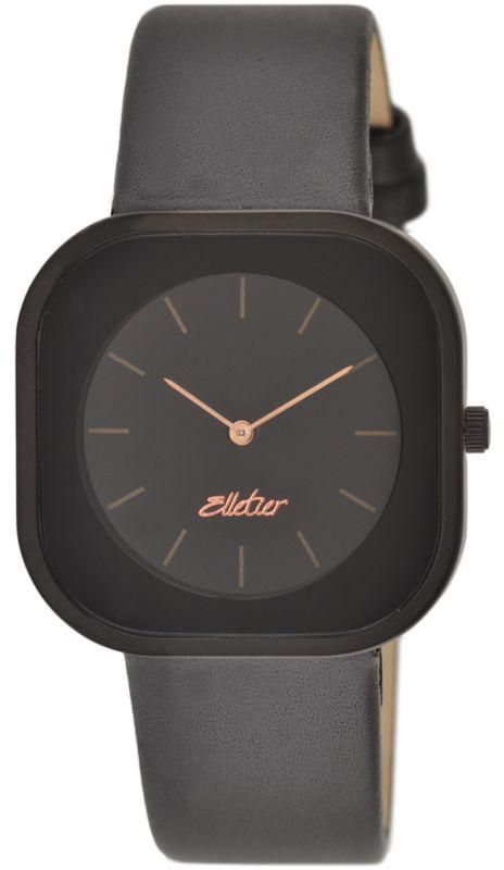 Elletier Watch for Men , Analog , Leather Band , Black , 17E023M020202