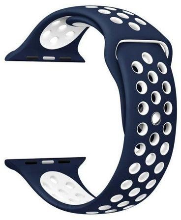 3-Piece Replacement Band Set For Apple Watch Series 3/2/1 Blue/White