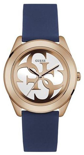 Guess G Twist Silver Dial Silicone Strap Ladies Watch W0911l6.