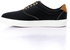 Alpha Solid Textile Lace Up Sneakers - Black