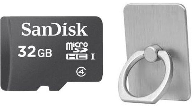 Sandisk Memory Card - 32GB - Silver With Free Phone Ring