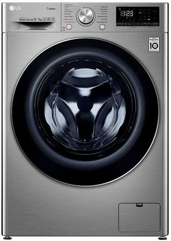 LG F4V5RYP2T Front Load Washing Machine, 10.5Kg - Silver