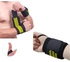 MD Gymwear Weight Lifting Wrist Wraps For Wrist Support - 2 Pcs - Black/Yellow