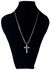 20' Thin Cuban Link Chain With Cross Pendant- Silver